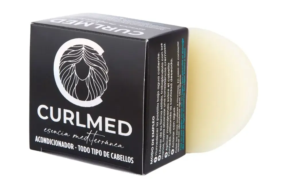 CurlMed Acondicionador Sólido 50g para nutrir el cabello, apto para el Método Curly